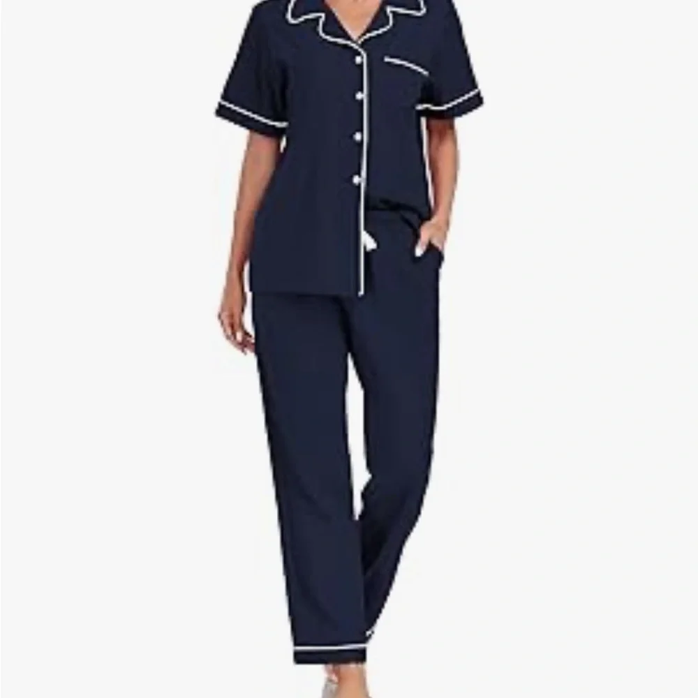 Navy Women's Pajama Set - Picture 1 of 5